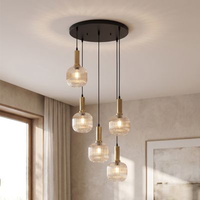 Designové závěsné světlo jantarové, Charlois