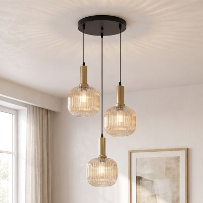 Designové závěsné světlo jantarové, Charlois