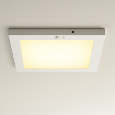 Plastové stropní světlo s čidlem bílé, Luan, 20W, LED 3000 K