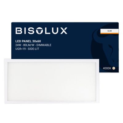 LED panel Bisolux 60x30 cm - 24W - 4000K - stmívatelný - UGR<19 - boční osvětlení