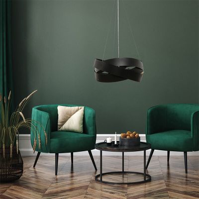Moderní závěsné světlo nad jídelní stůl černé, Tanno