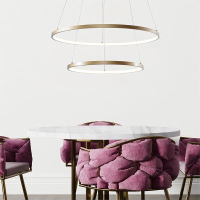 Designové závěsné světlo zlaté, Kubra, 50W, LED nastavitelný od teplé po studenou bílou