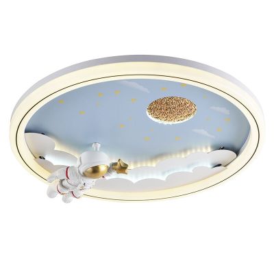 Kovové stropní svítildlo do dětského pokoje modré, Astronaut, 42W, LED 3000 K, s 3stupňovým stmíváním